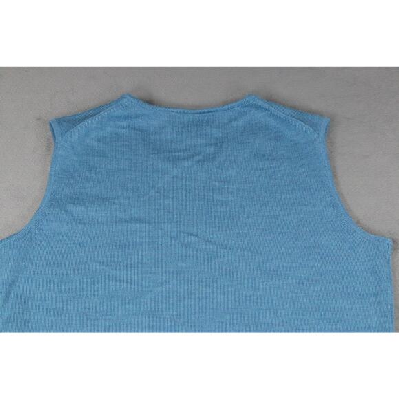 Brooks Brothers Men’s Blue Merino Wool Sweater Vest Extra Fine Italian Merino M - Picture 7 of 8